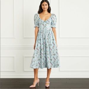 Hill House The Ophelia Dress in Pond Floral Poplin (size XXS)
